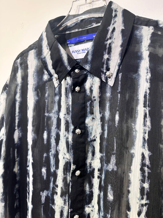 • FUSSY MADE • INK DYE PRINTED SHEER SHIRT ( LONG SLEEVES )