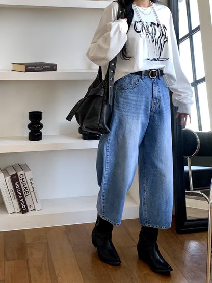 CROPPED WIDE LEG JEANS