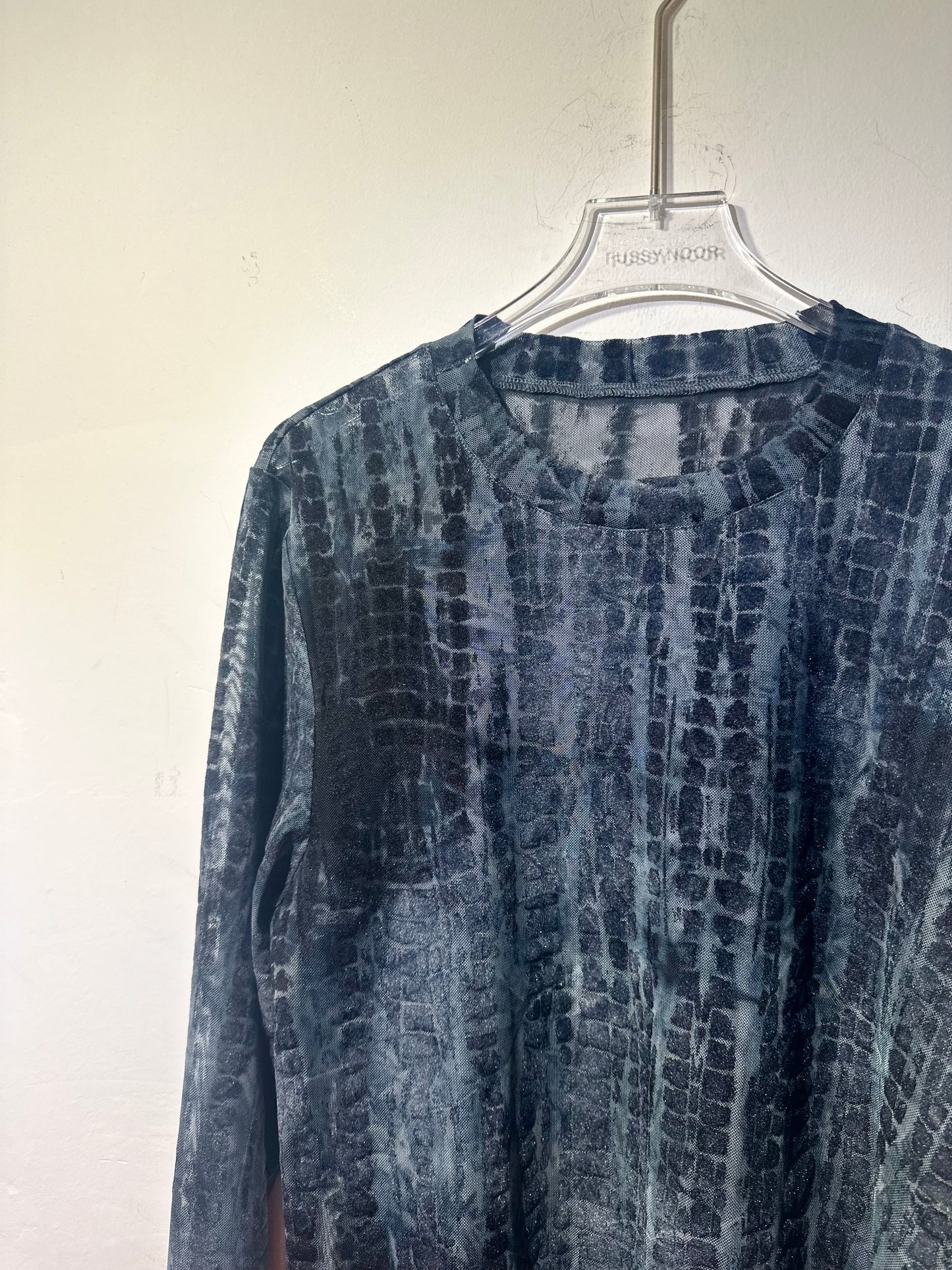 • FUSSY MADE • FILMY CROC VELOUR TOP