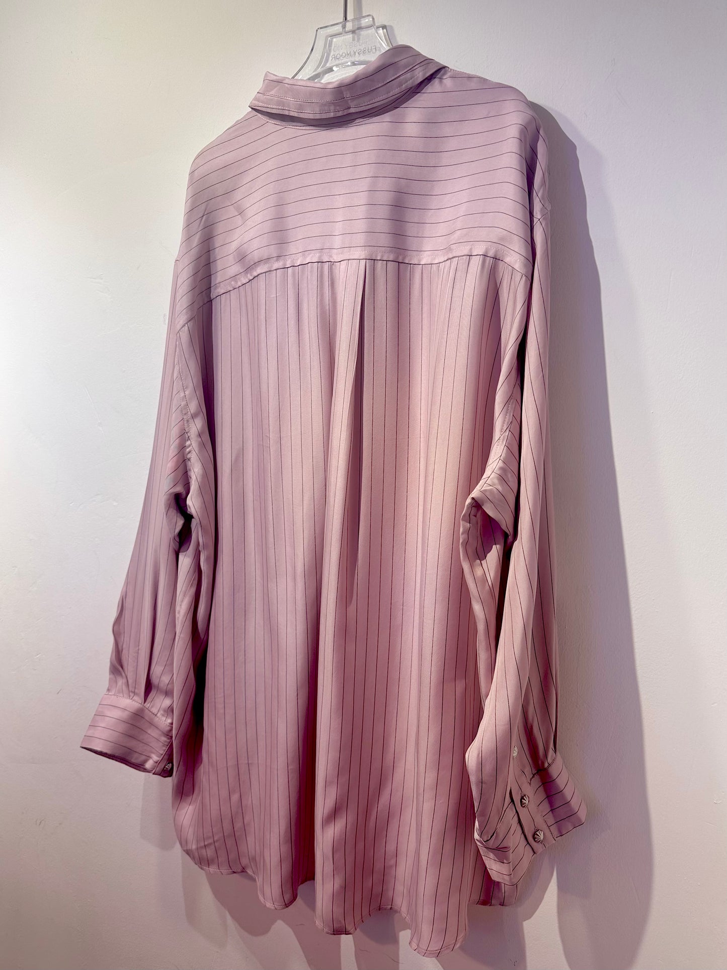 • FUSSY MADE • POWDER PINK PINSTRIPE CUPRO SHIRT