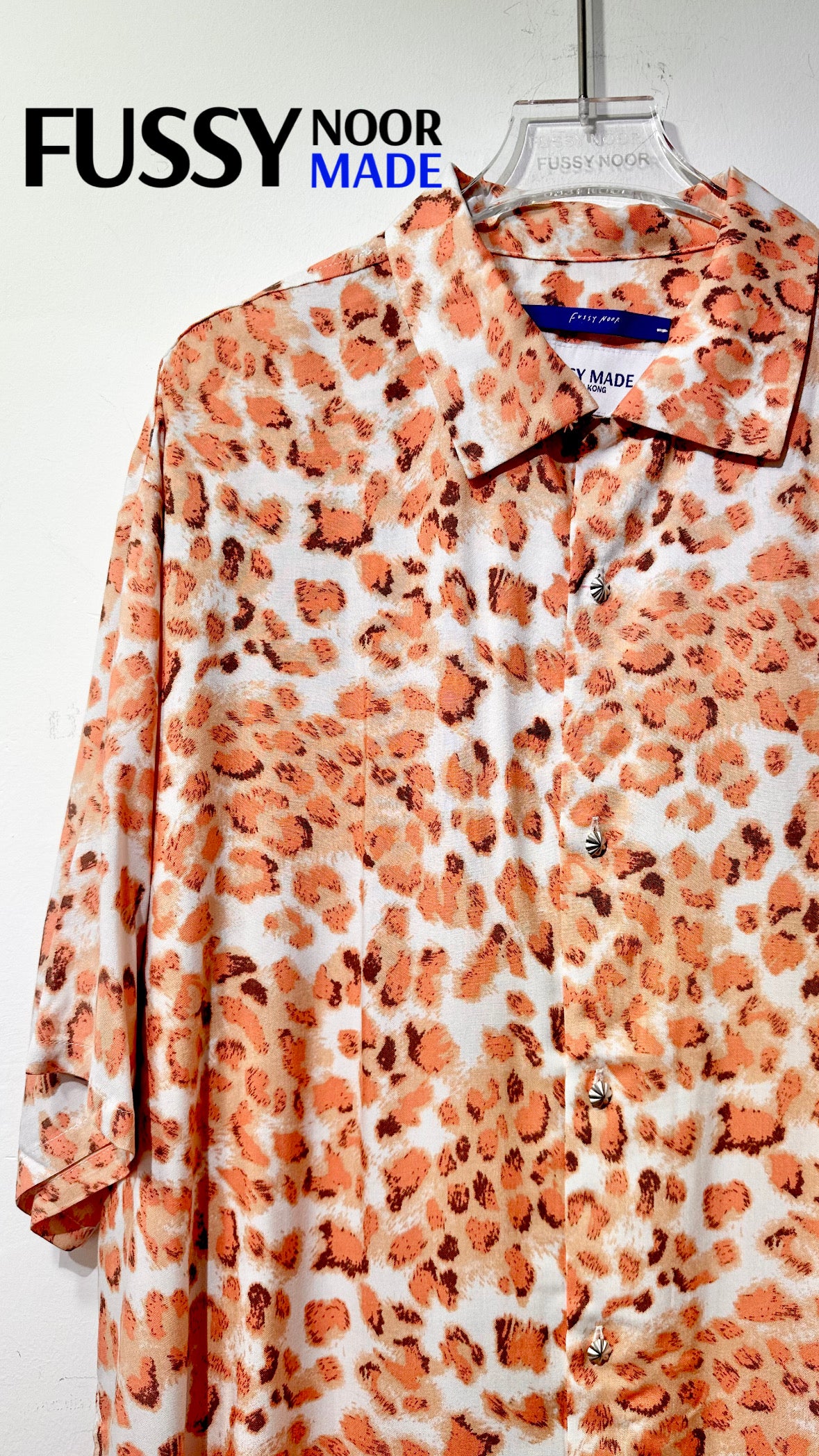 • FUSSY MADE • STRIKING LEOPARD PRINTED SHIRT - ORANGE HUE