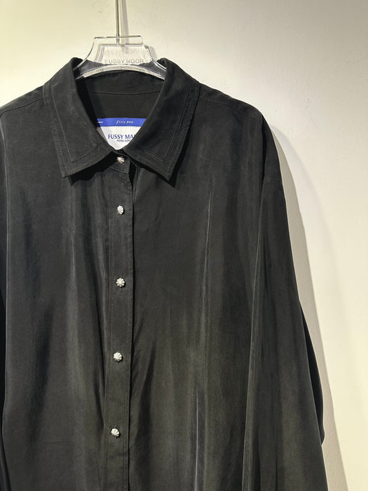 • FUSSY MADE • INK BLACK CUPRO SHIRT