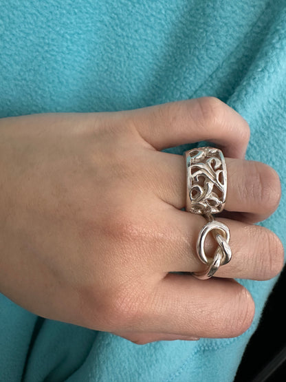 925 HANDMADE CARVE PATTERN RING