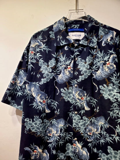 • FUSSY MADE • DEEP NAVY TIGER JAPANESE SHIRT