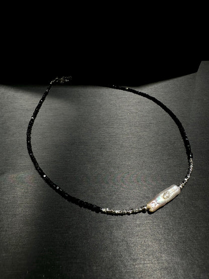 925 CRYSTAL PEARL SILVER MIX NECKLACE