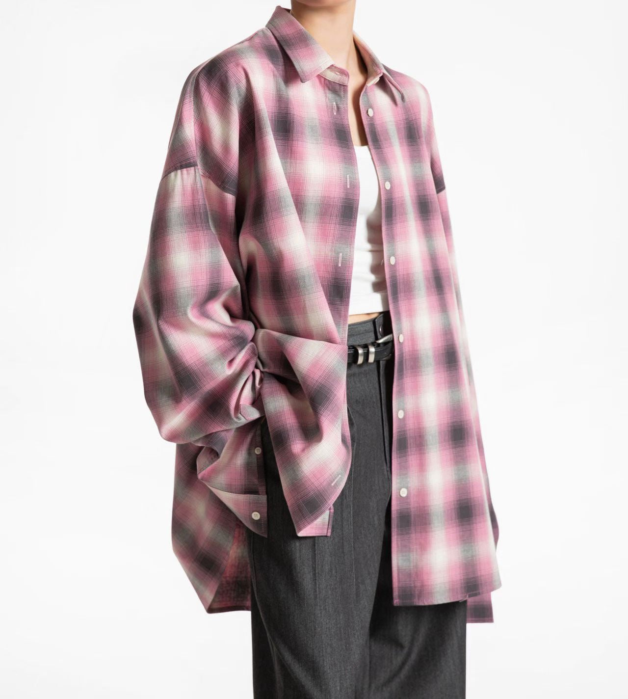 LOOSE FIT TWILL WIDE LEG TROUSERS