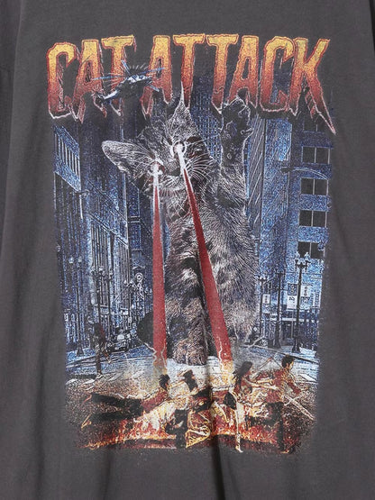 "CAT ATTACK" PRINT TEE