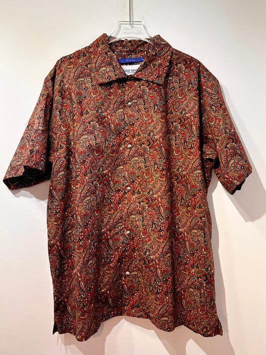 • FUSSY MADE • BOHO RED PAISLEY SHIRT
