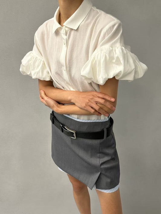 VOLUMIOUS PUFFY SLEEVES SHIRT