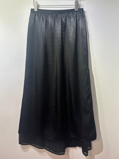 SHEER LAYERED SATIN SKIRT