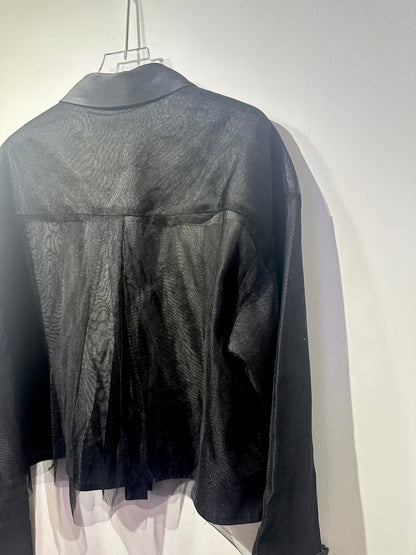 • FUSSY MADE • RAVEN MESH LAYERING CROP SHIRT