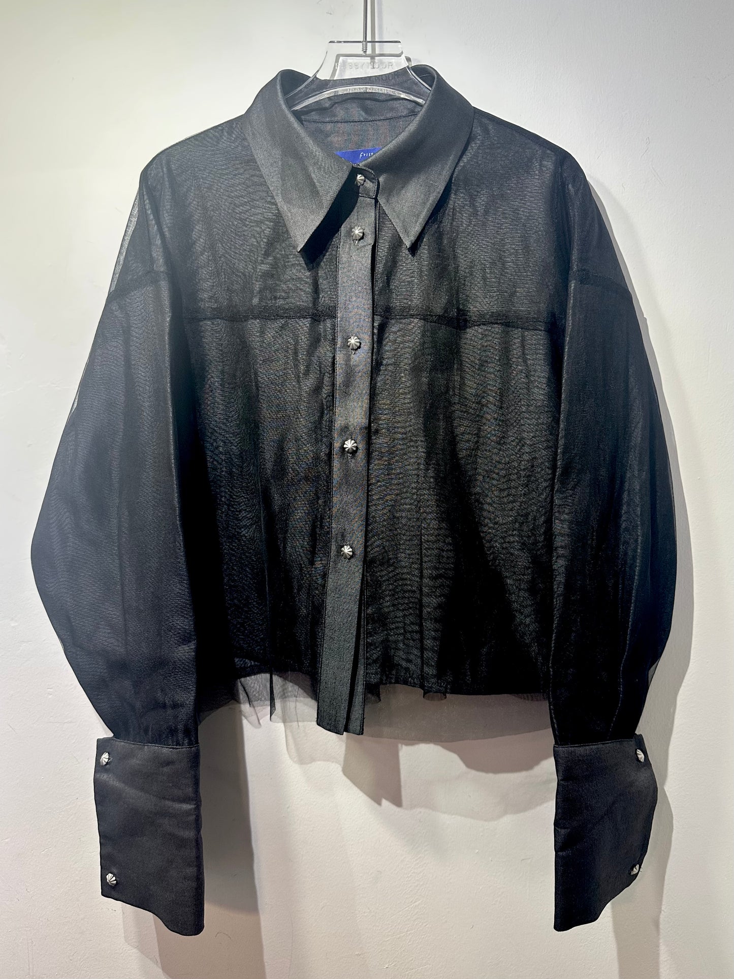 • FUSSY MADE • RAVEN MESH LAYERING CROP SHIRT