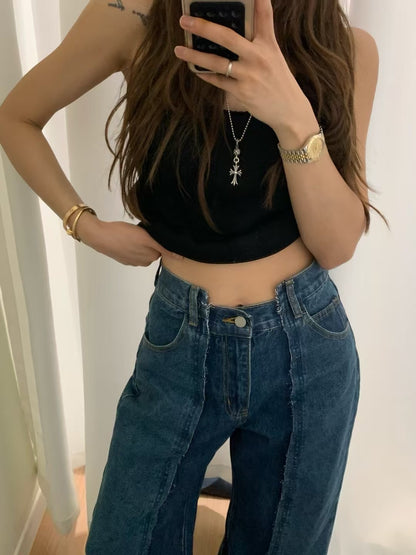 PATCHED FLARE JEANS - 2 COLOURS