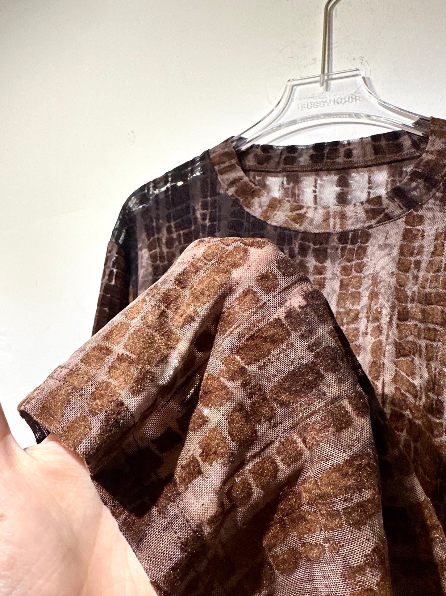 • FUSSY MADE • FILMY CROC VELOUR TOP