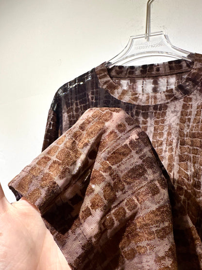 • FUSSY MADE • FILMY CROC VELOUR TOP