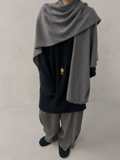 COZY CASHMERE DRAPE FRINGE SHAWL