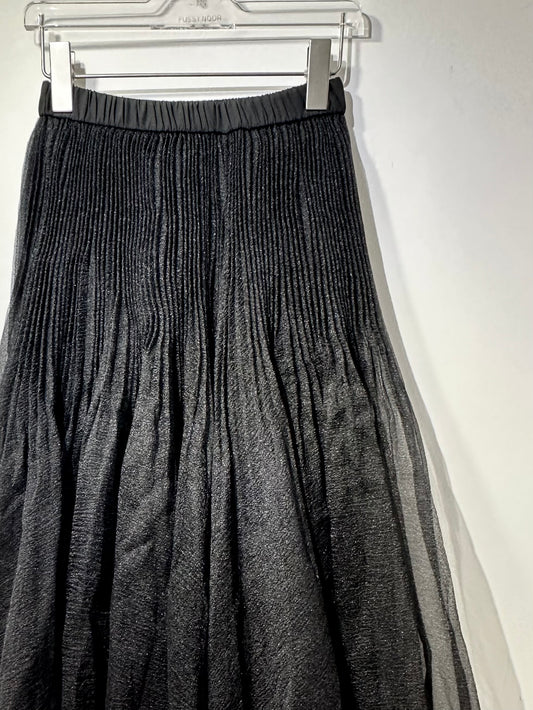 ETHEREAL BLACK PLEAT SKIRT