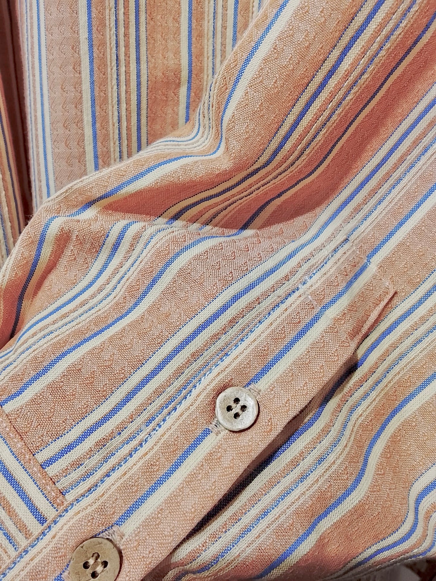 • FUSSY MADE • TERRACOTTA BEIGE STRIPE SHIRT