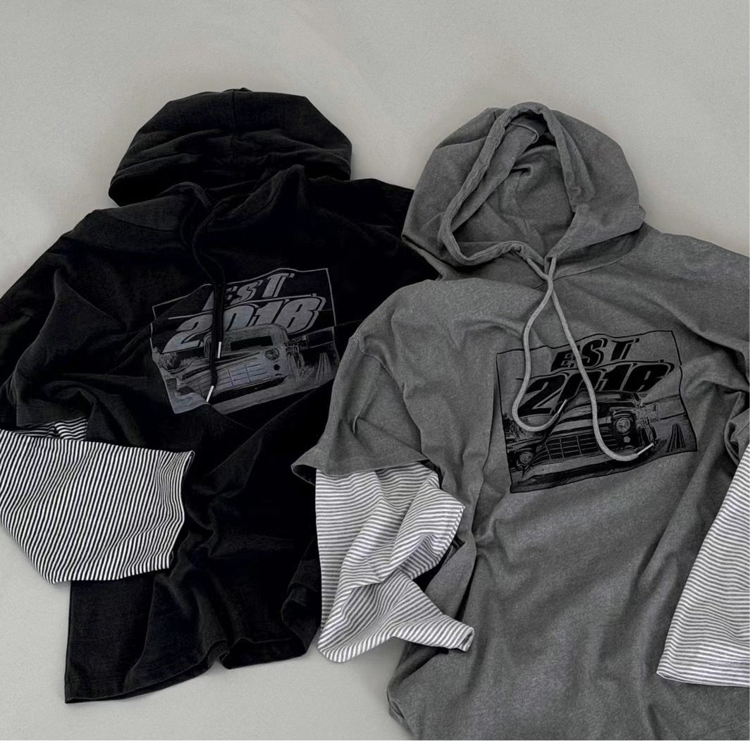 !!!LAST ORDER - SPECIAL OFFER until Sunday!!! STRIPE SLEEVES TEE HOODIE