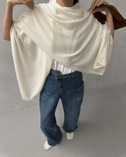 COZY CASHMERE DRAPE FRINGE SHAWL
