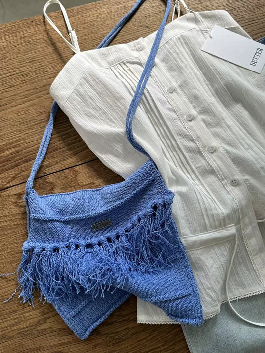 SUMMER TASSEL KNIT BAG