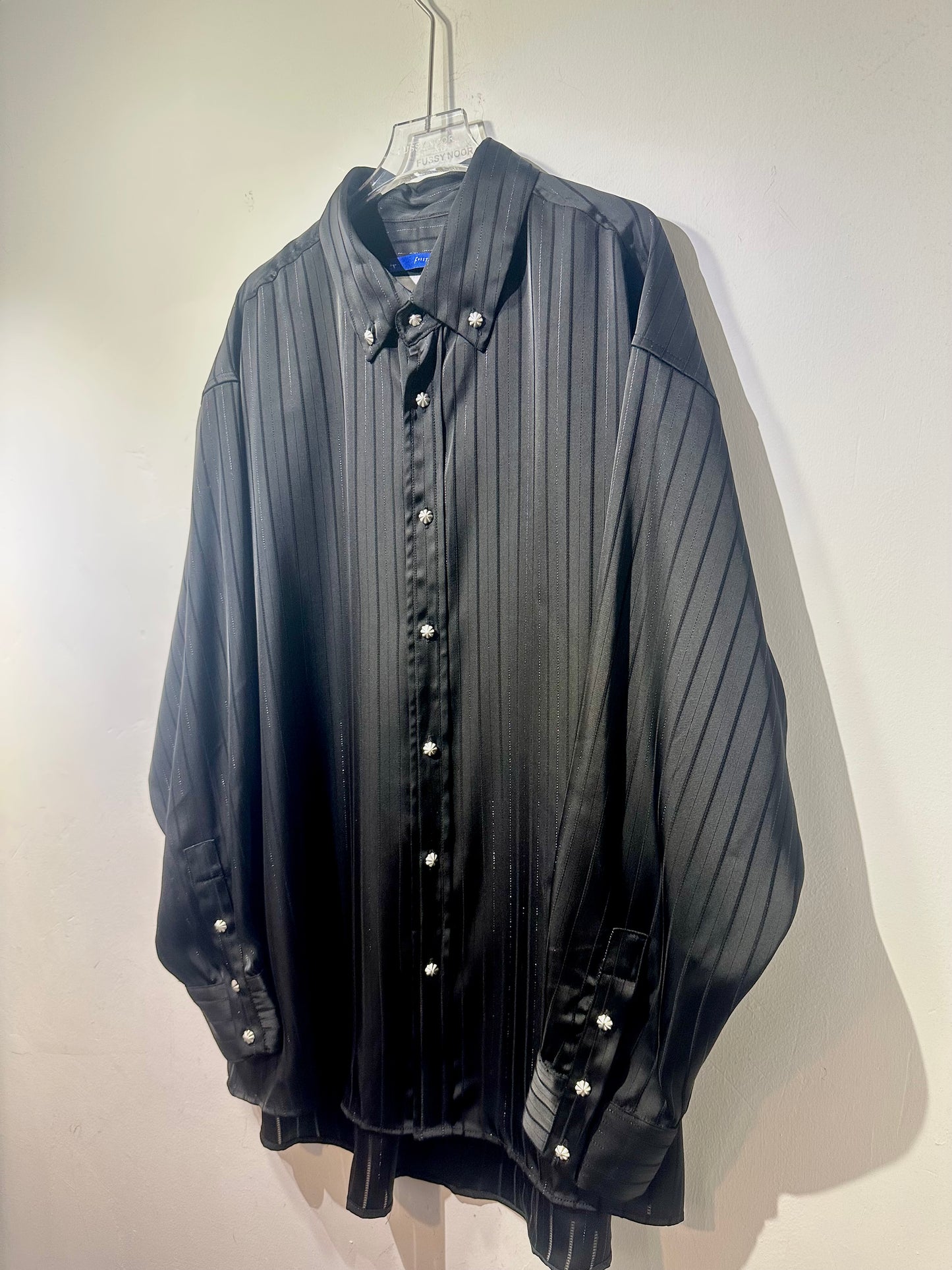 • FUSSY MADE • SILKY BLENDED VER STRIPES SHIRT