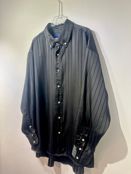 • FUSSY MADE • SILKY BLENDED VER STRIPES SHIRT