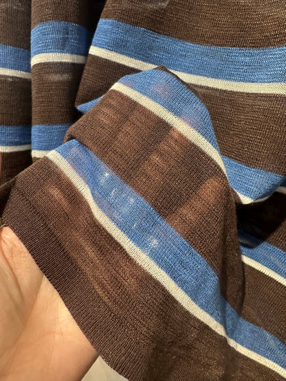 LIGHTWEIGHT SHEER BOLD STRIPE TOP