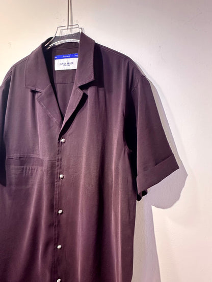 • FUSSY MADE • V NECK PLUM CUPRO SHIRT