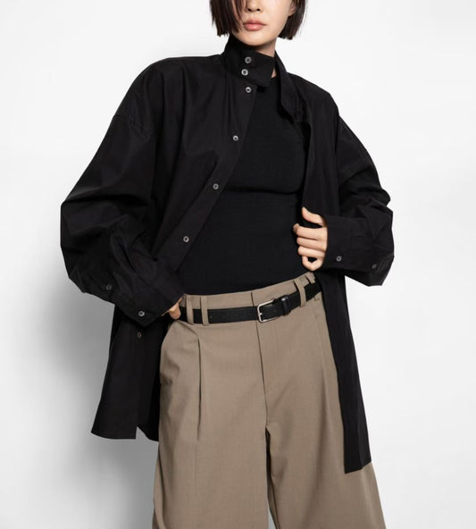 HIGH COLLAR VOLUMINOUS SHIRT
