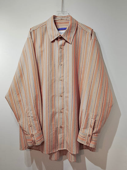 • FUSSY MADE • TERRACOTTA BEIGE STRIPE SHIRT