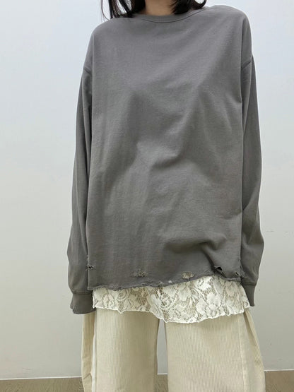 OVERSIZED DISTRESSED EDGES TEE