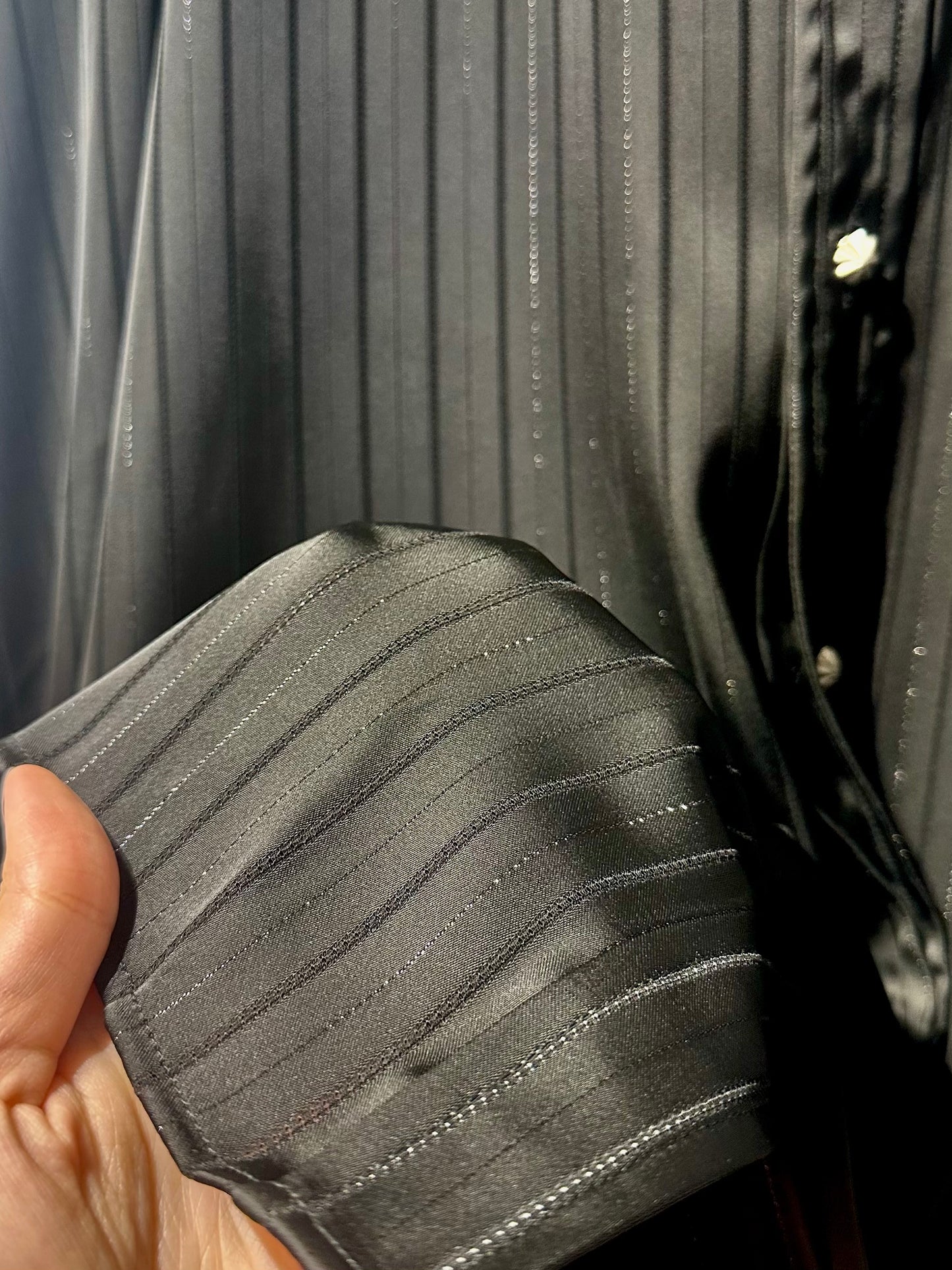 • FUSSY MADE • SILKY BLENDED VER STRIPES SHIRT