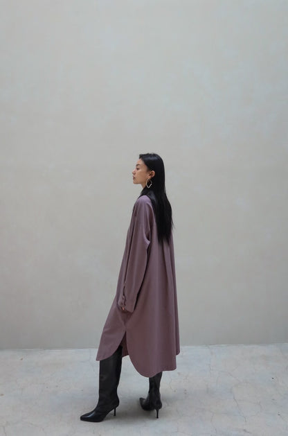 TIE-ACCENTED LONG SHIRT