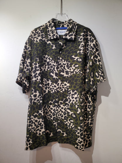 • FUSSY MADE • JUNGLE GREEN LEOPARD CAMO SHIRT