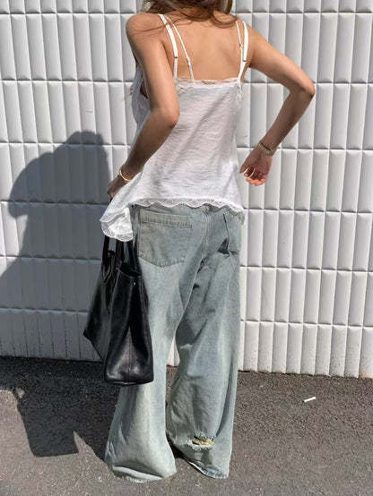 LOOSE WASHED DENIM JEANS