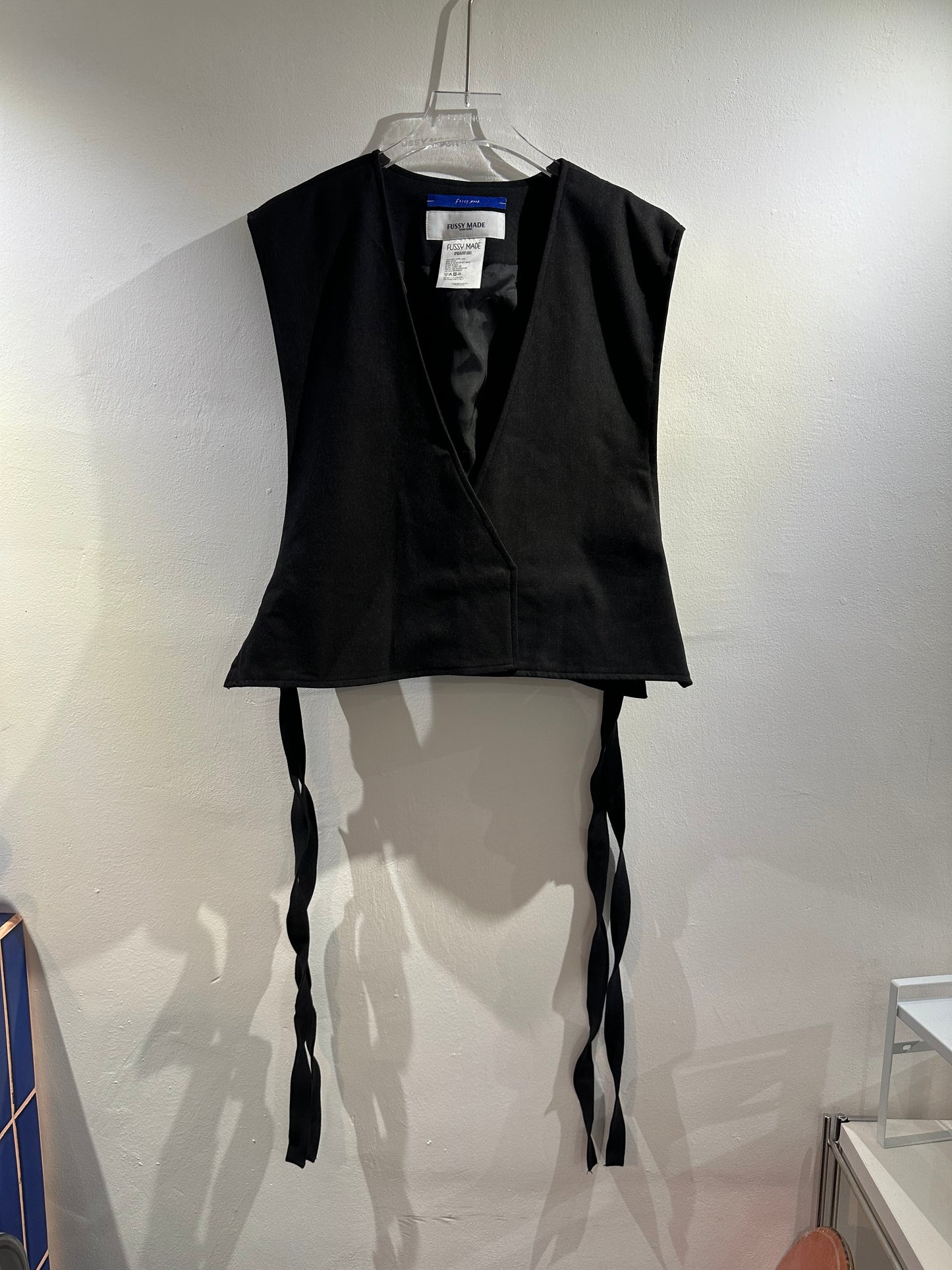 • FUSSY MADE • STRAPPED LAYERING VEST - BLACK