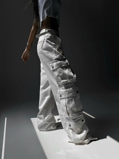 BUCKLE WAISTED CARPENTER PANTS