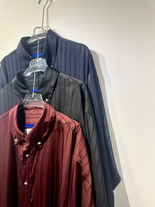 • FUSSY MADE • SILKY BLENDED VER STRIPES SHIRT