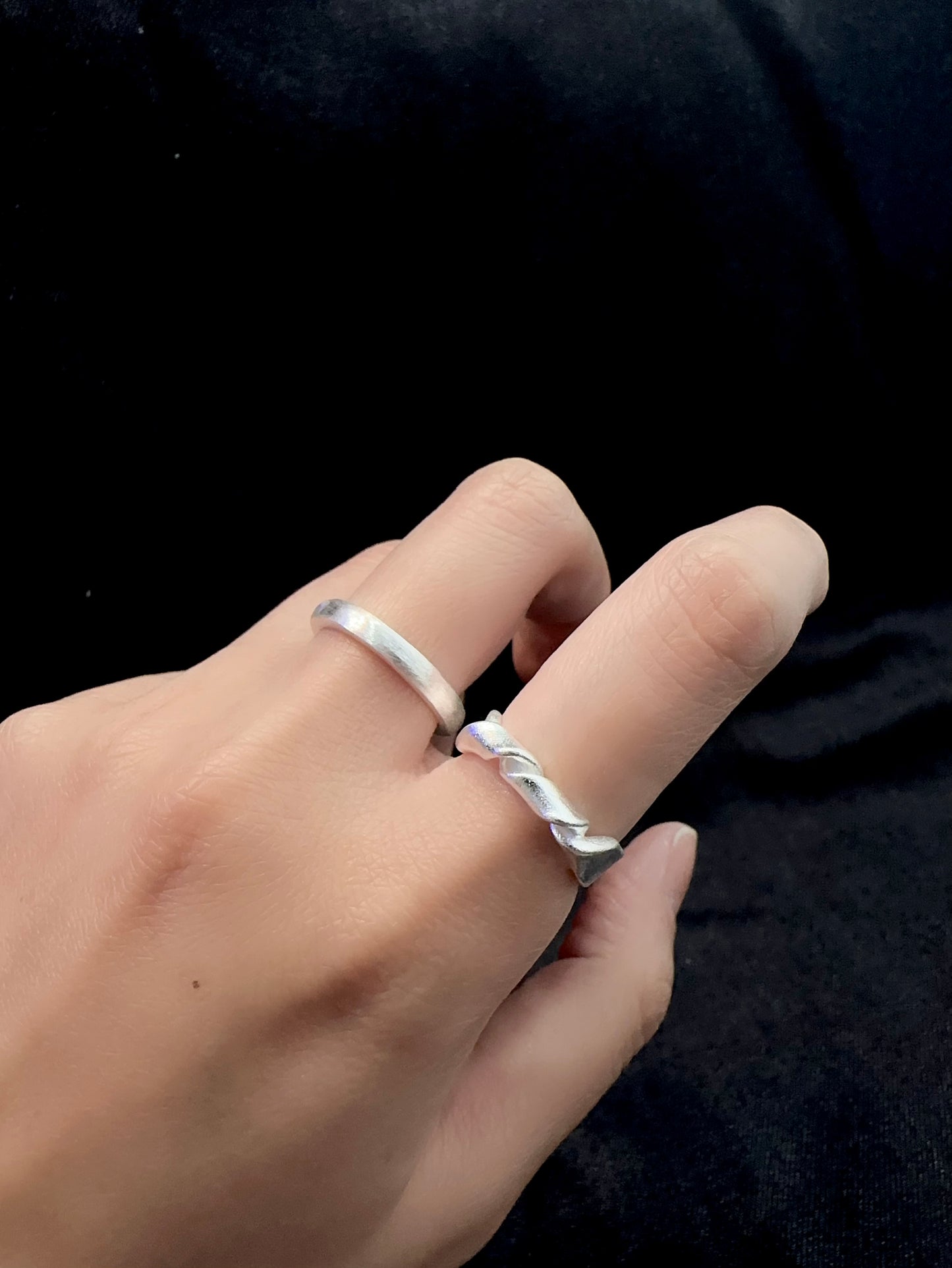 925 MATTE FINISH TWIST RING