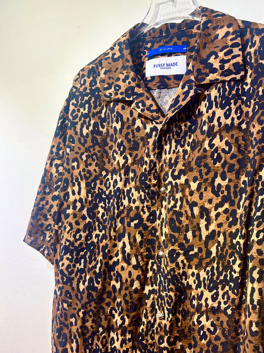 • FUSSY MADE • TAN BOLD LEOPARD SHIRT