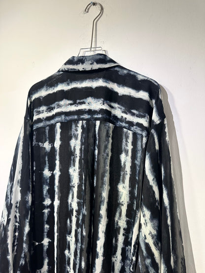 • FUSSY MADE • INK DYE PRINTED SHEER SHIRT ( LONG SLEEVES )