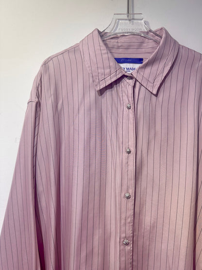 • FUSSY MADE • POWDER PINK PINSTRIPE CUPRO SHIRT