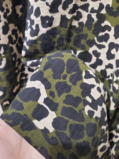 • FUSSY MADE • JUNGLE GREEN LEOPARD CAMO SHIRT
