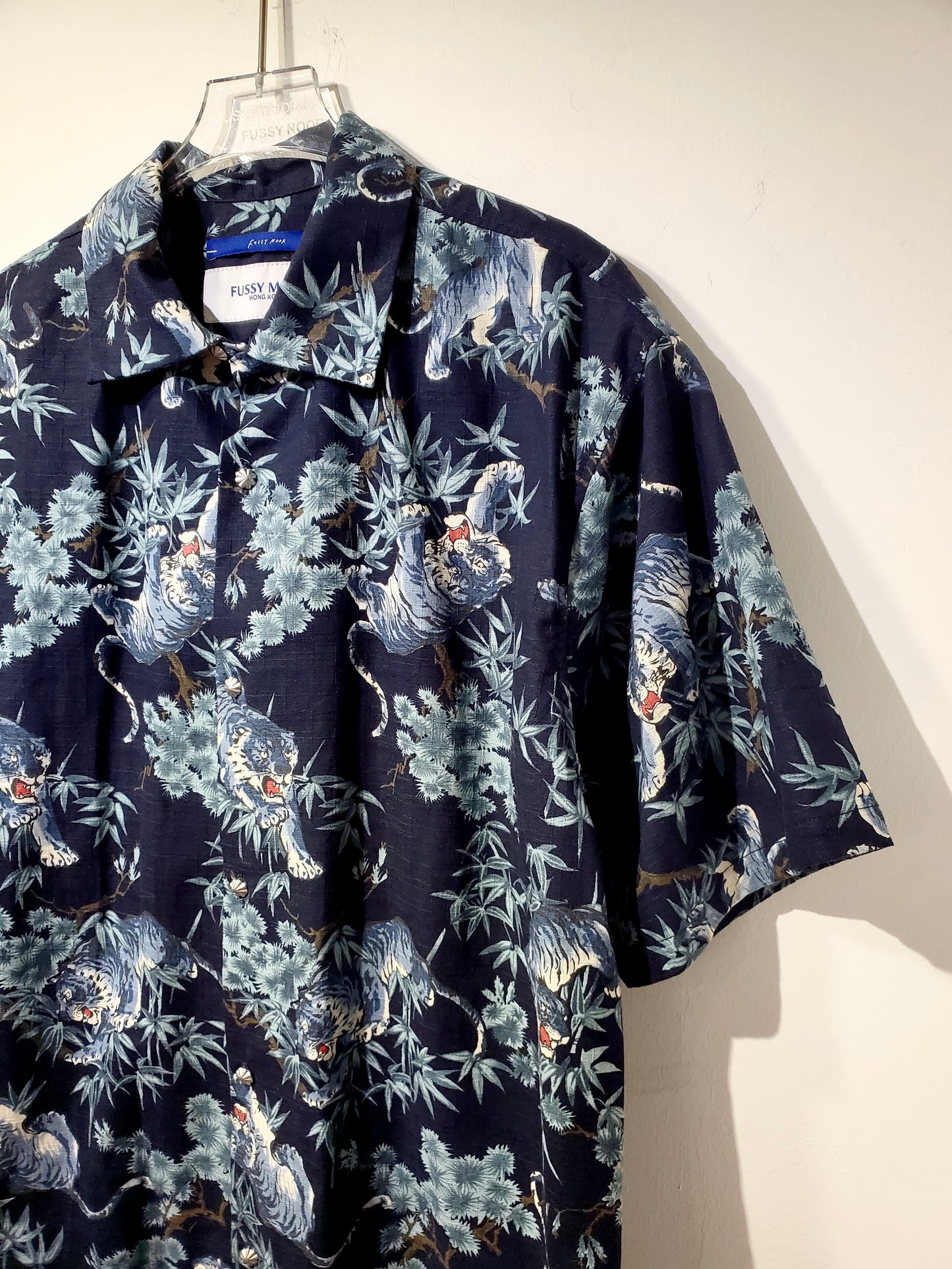 • FUSSY MADE • DEEP NAVY TIGER JAPANESE SHIRT