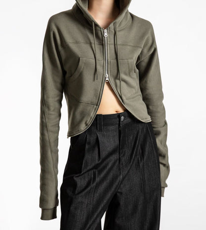 LOOSE FIT TWILL WIDE LEG TROUSERS