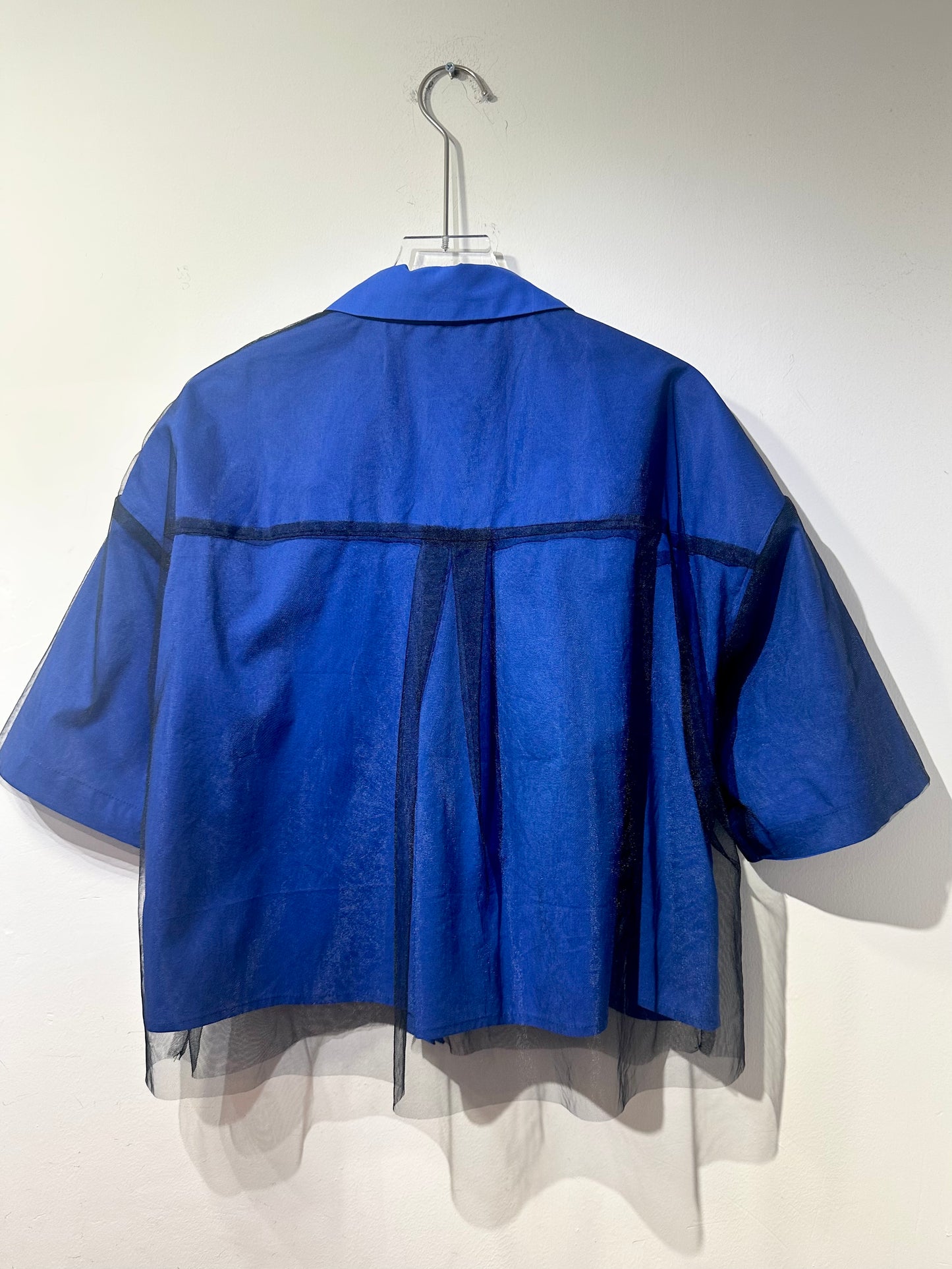 • FUSSY MADE • CHIC BLUE OVERLAY SHIRT
