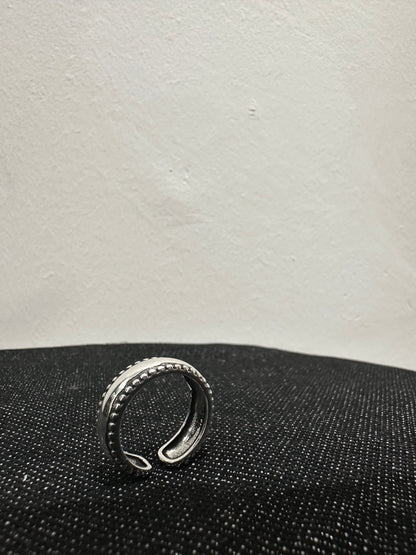 925 BEADED EDGE BULB RING