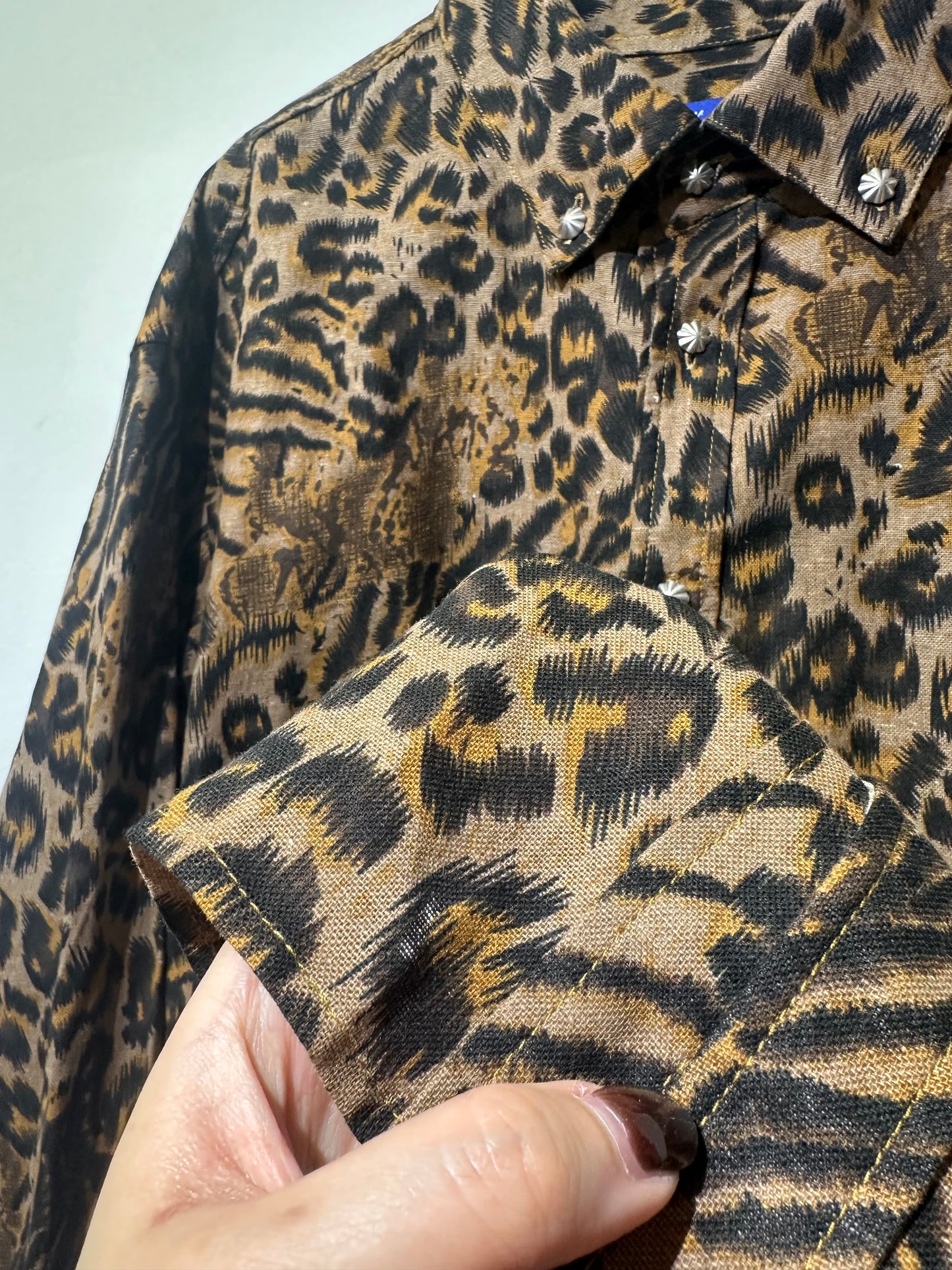 • FUSSY MADE • LINEN LEOPARD DIGITAL PRINTED SHIRT