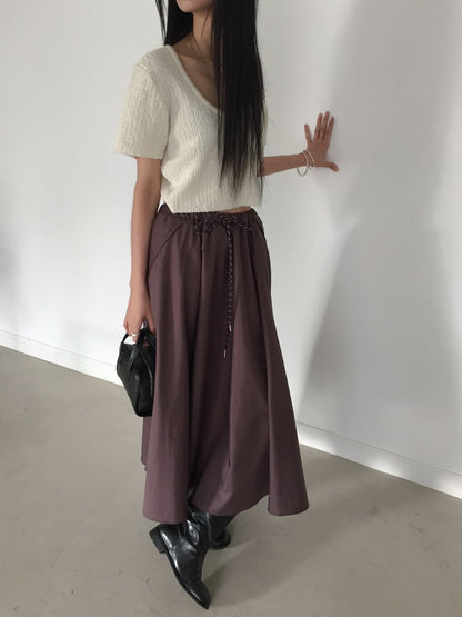 DRAWSTRING NYLON SKIRT